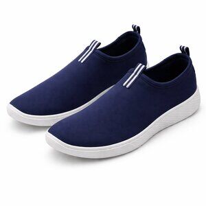 Lands’ End Navy Slip On Men's Sneakers 10D Comfort Stretch Casual Travel Shoes